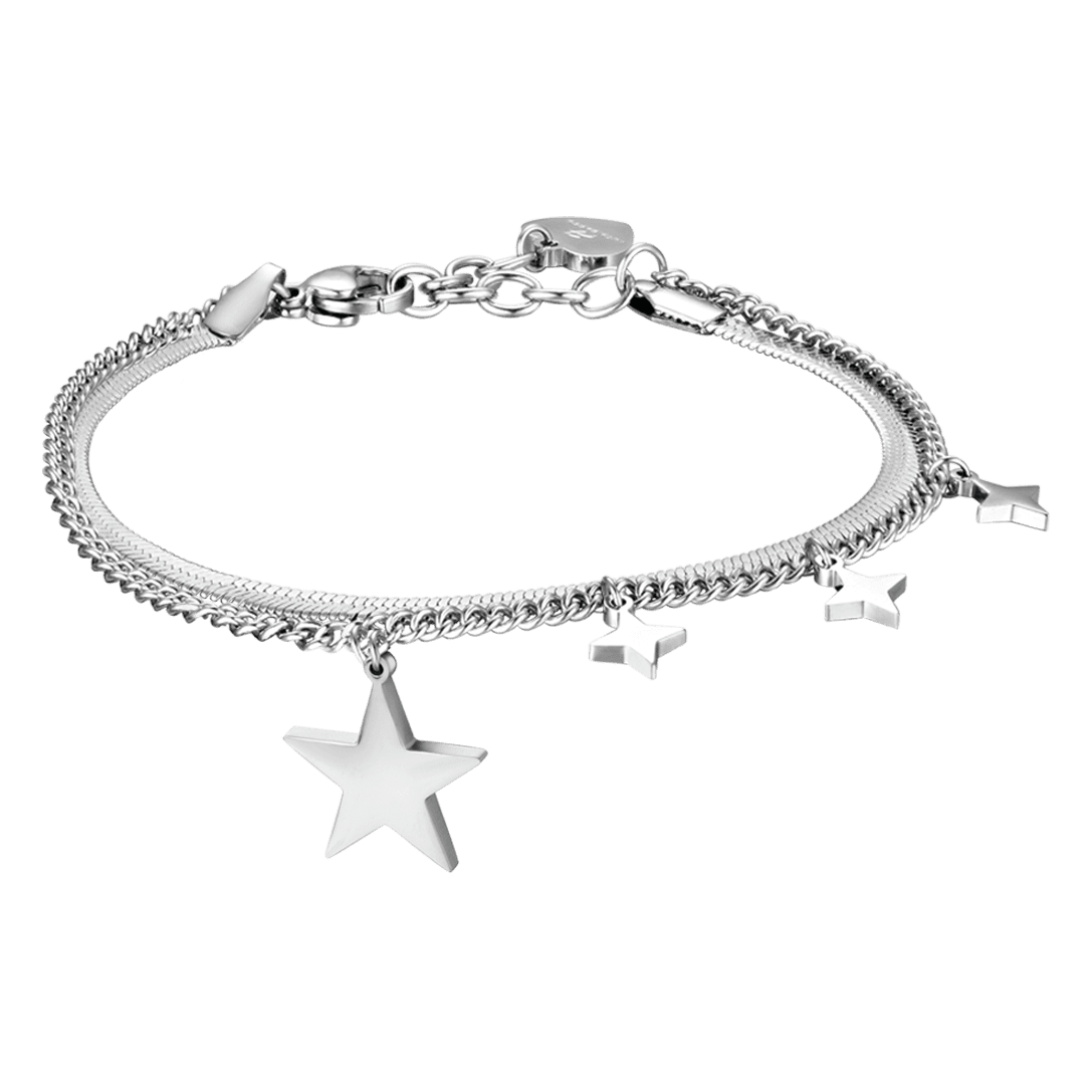 WOMEN'S IP GOLD STEEL BRACELET WITH STAR