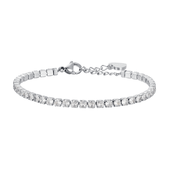 WOMAN'S TENNIS BRACELET IN STEEL WITH WHITE CRYSTALS Luca Barra