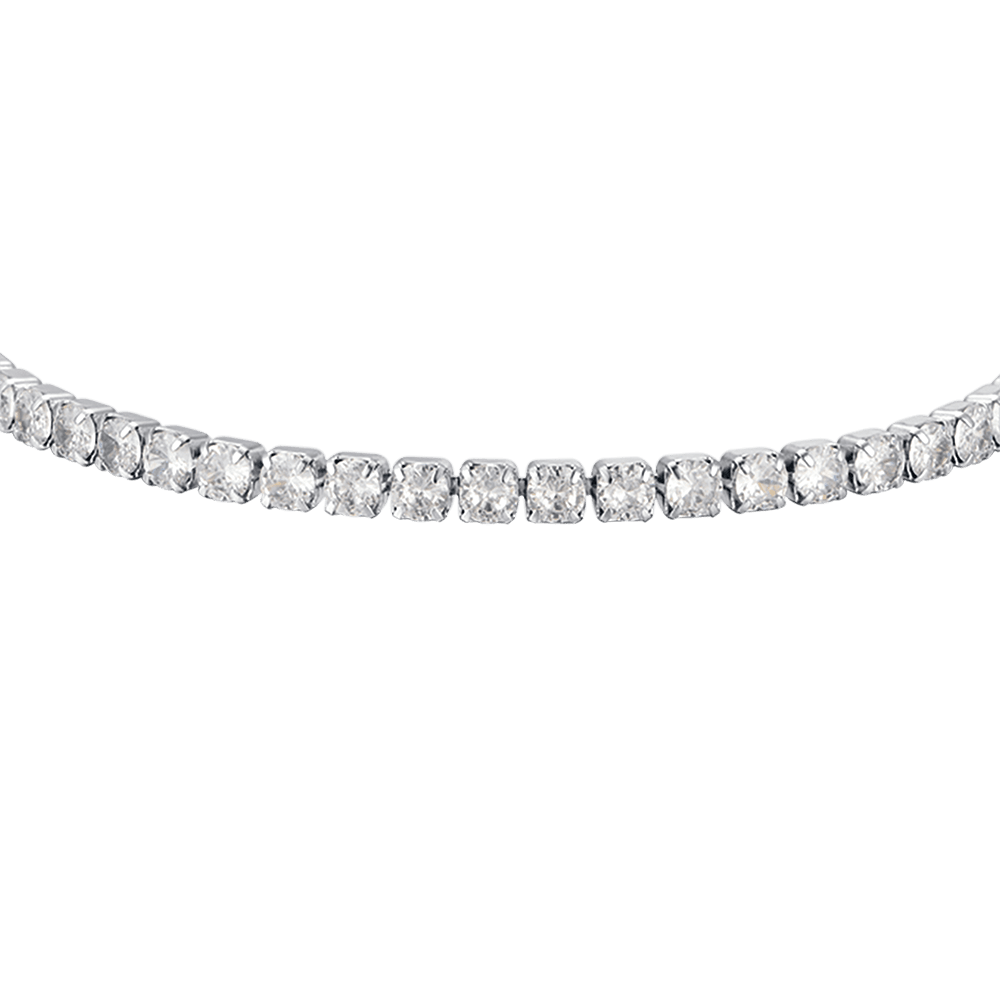 WOMAN'S TENNIS BRACELET IN STEEL WITH WHITE CRYSTALS Luca Barra