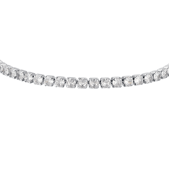 WOMAN'S TENNIS BRACELET IN STEEL WITH WHITE CRYSTALS Luca Barra