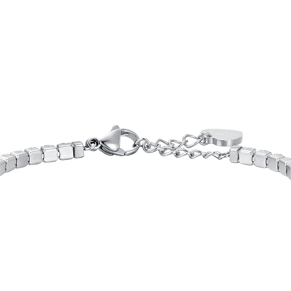 WOMAN'S TENNIS BRACELET IN STEEL WITH WHITE CRYSTALS Luca Barra