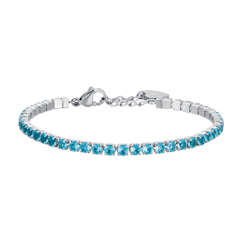 WOMAN'S TENNIS BRACELET IN STEEL WITH BLUE CRYSTALS Luca Barra