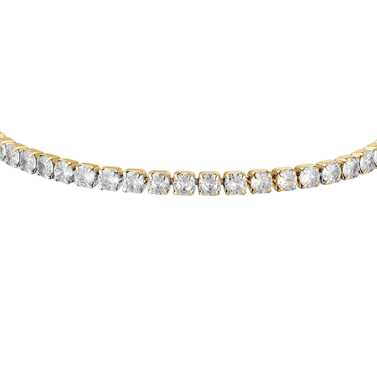 WOMAN'S TENNIS BRACELET IN IP GOLD STEEL WITH WHITE CRYSTALS Luca Barra