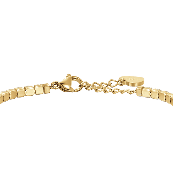 WOMAN'S TENNIS BRACELET IN IP GOLD STEEL WITH WHITE CRYSTALS Luca Barra