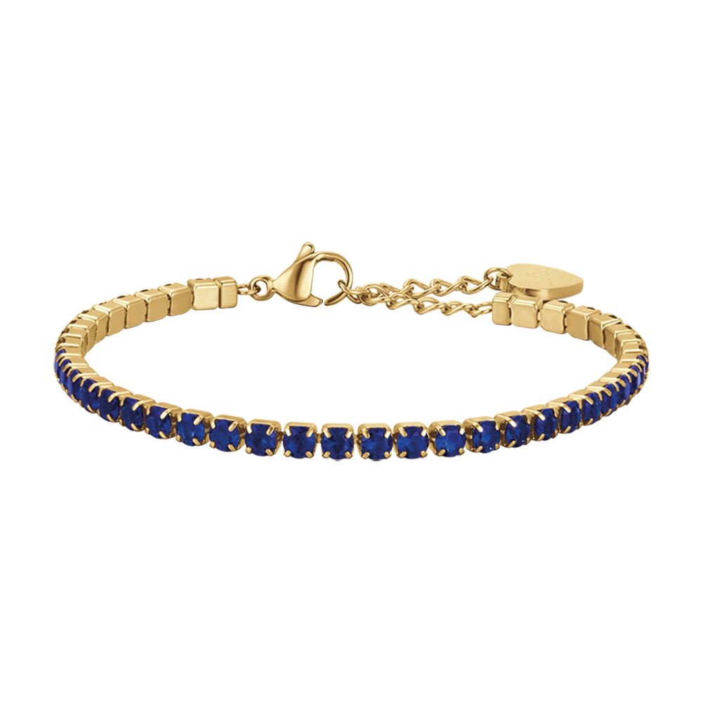 WOMEN'S TENNIS BRACELET IN IP GOLD STEEL WITH BLUE CRYSTALS Luca Barra