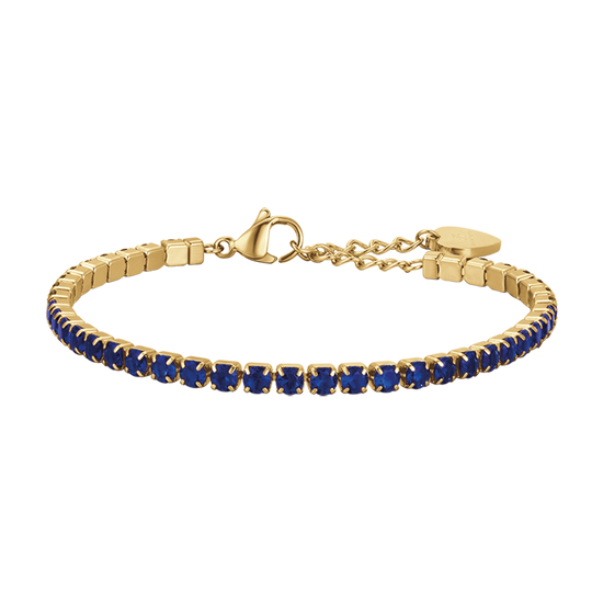 WOMEN'S TENNIS BRACELET IN IP GOLD STEEL WITH BLUE CRYSTALS Luca Barra