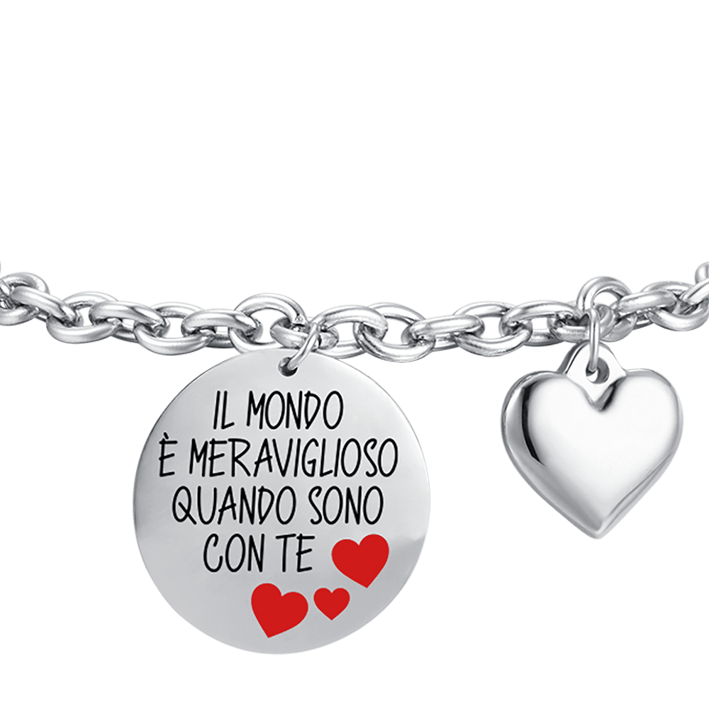 WOMEN STEEL BRACELET THE WORLD IS WONDERFUL WHEN I AM WITH YOU