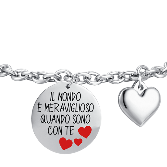 WOMEN STEEL BRACELET THE WORLD IS WONDERFUL WHEN I AM WITH YOU