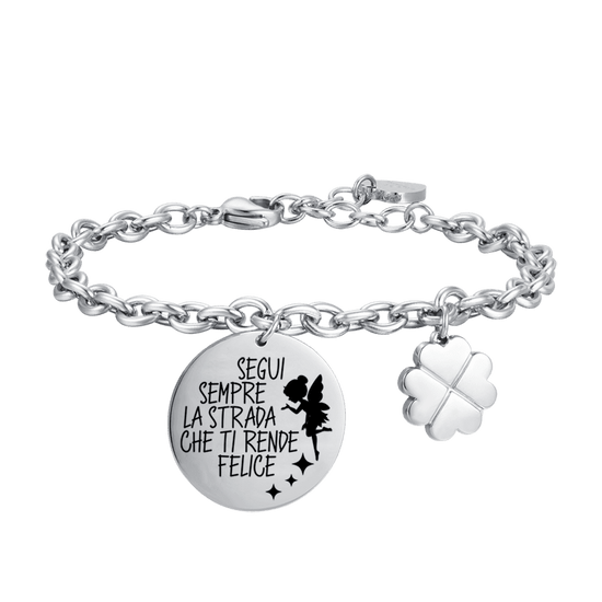 STEEL WOMEN'S BRACELET ALWAYS FOLLOW THE PATH THAT MAKES YOU HAPPY