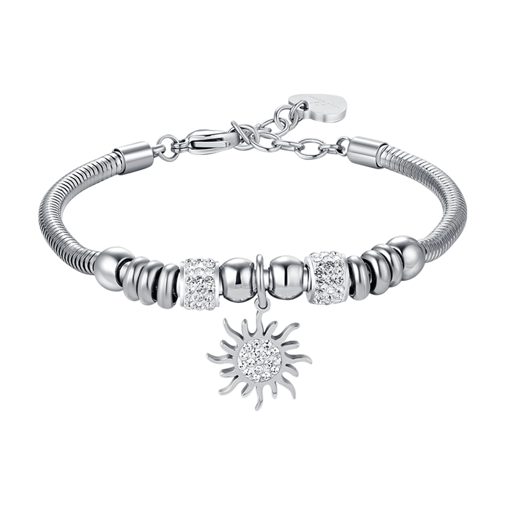 STEEL WOMEN'S SUNSHINE BRACELET WITH WHITE CRYSTALS