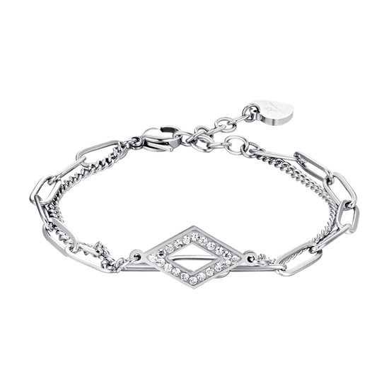 IP GOLD STEEL WOMEN'S BRACELET WITH WHITE CRYSTALS