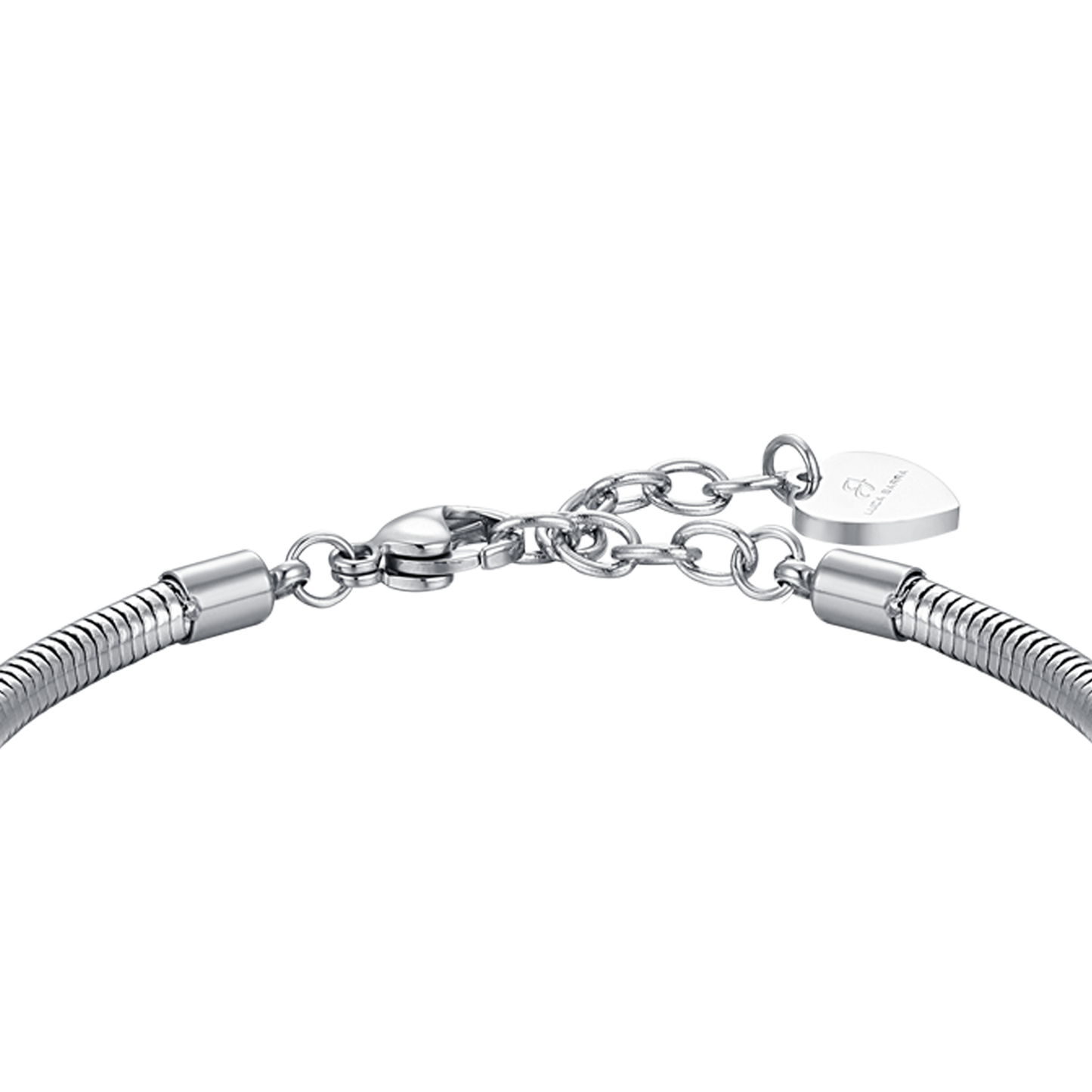 WOMEN'S STEEL BRACELET WITH FLOWER OF LIFE AND WHITE CRYSTALS