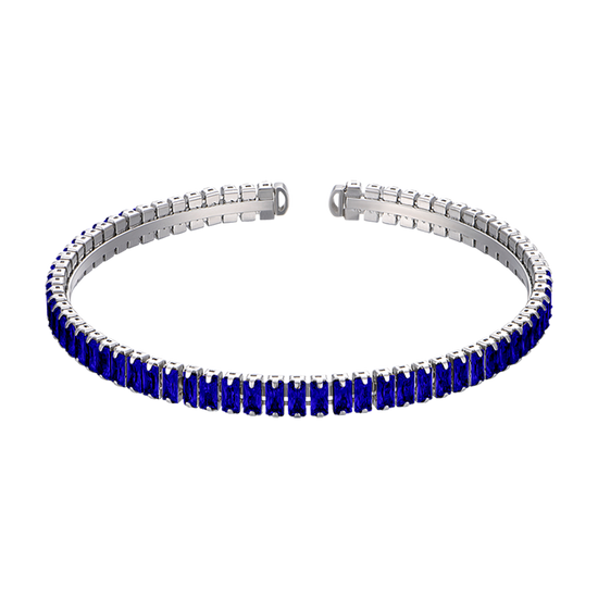 WOMEN'S STEEL BRACELET WITH BLUE CRYSTALS