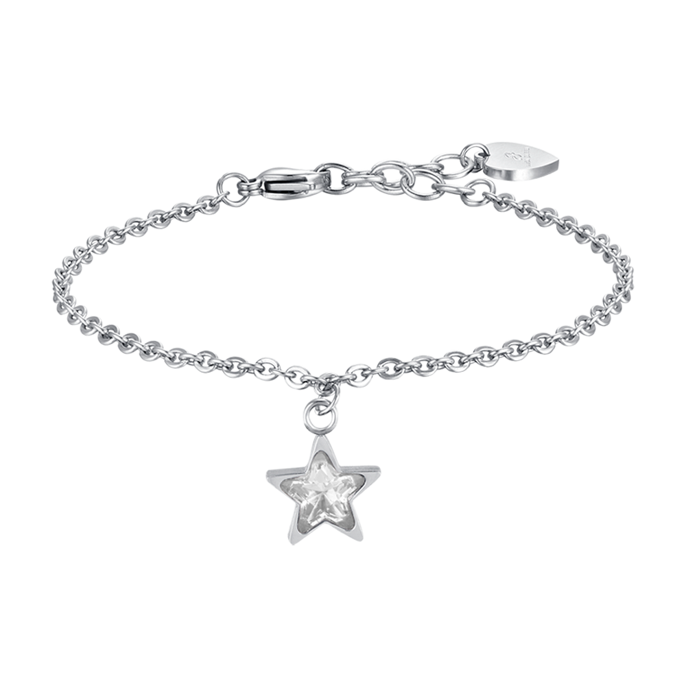 WOMAN'S BRACELET IN STAINLESS STEEL WITH STAR POINT LIGHT WHITE Luca Barra