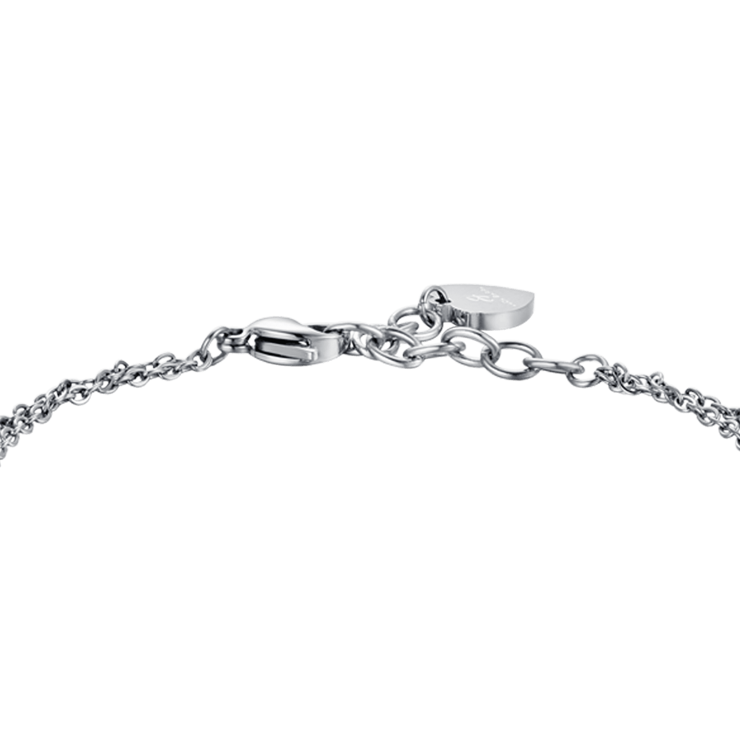 WOMEN'S STEEL BRACELET WITH WHITE ELEMENTS AND CRYSTALS