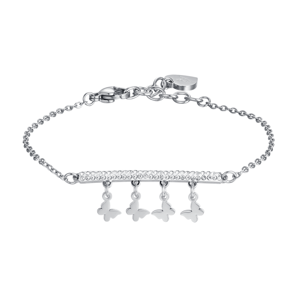 WOMEN'S STEEL BRACELET WITH BUTTERFLY CHARMS