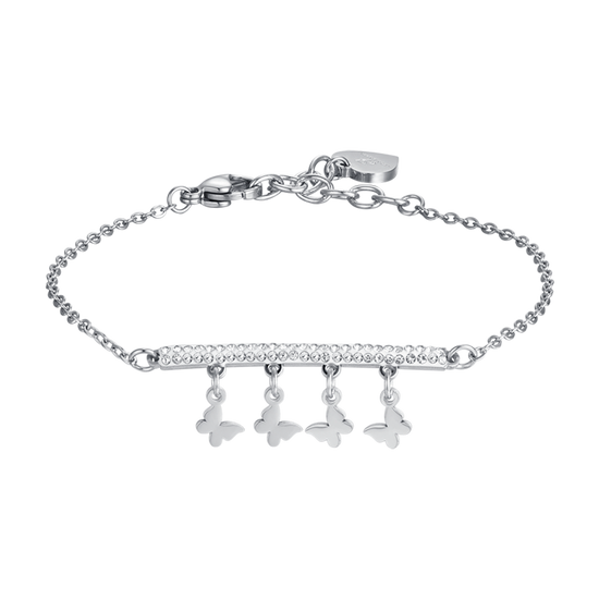 WOMEN'S STEEL BRACELET WITH BUTTERFLY CHARMS