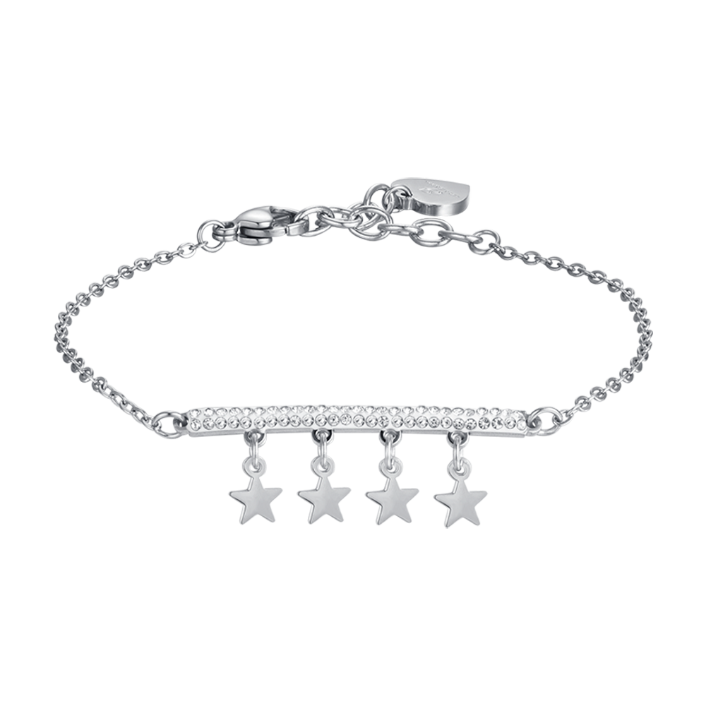 WOMEN'S STEEL BRACELET WITH STAR CHARMS