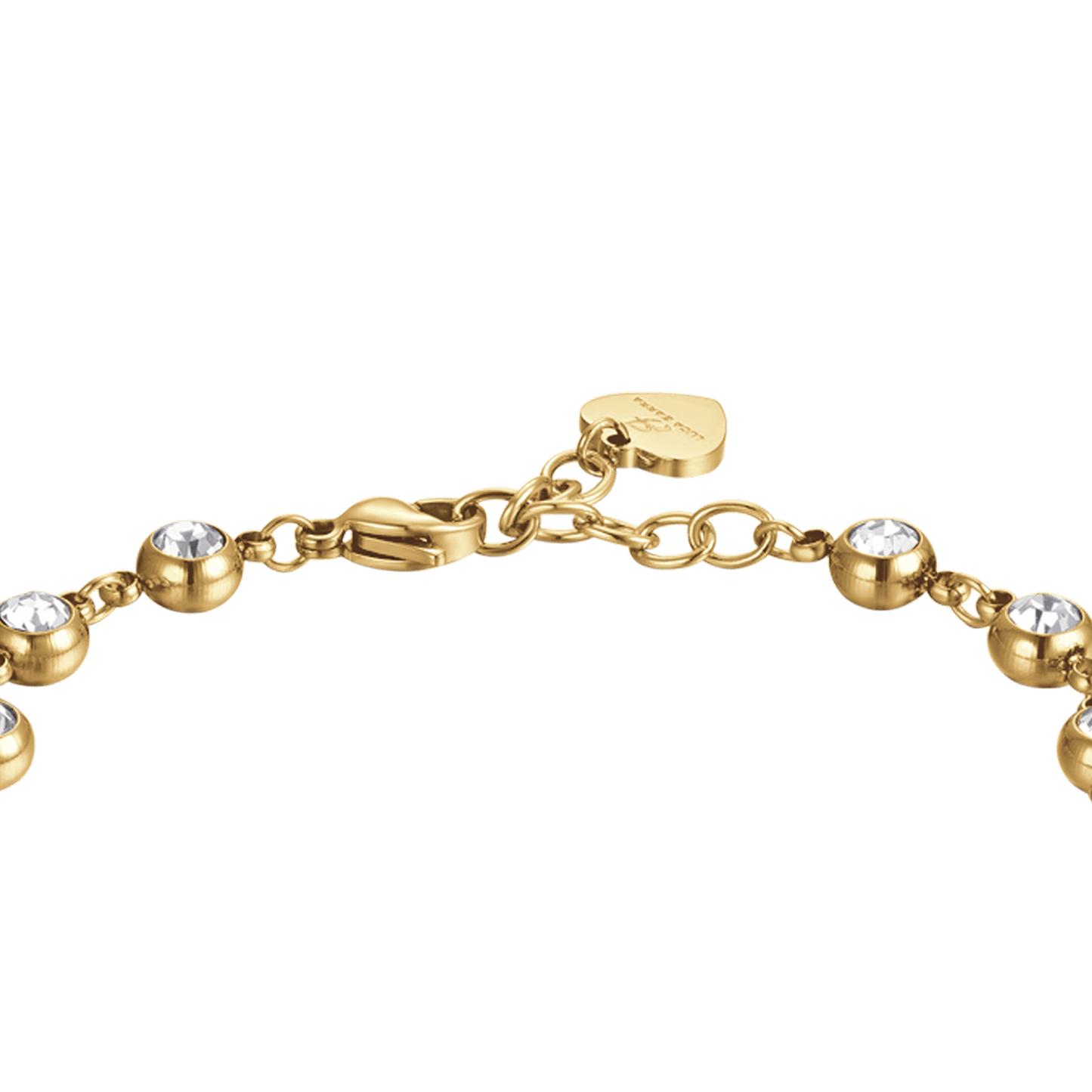 IP GOLD STEEL WOMEN'S BRACELET WITH WHITE CRYSTALS