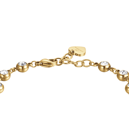 IP GOLD STEEL WOMEN'S BRACELET WITH WHITE CRYSTALS