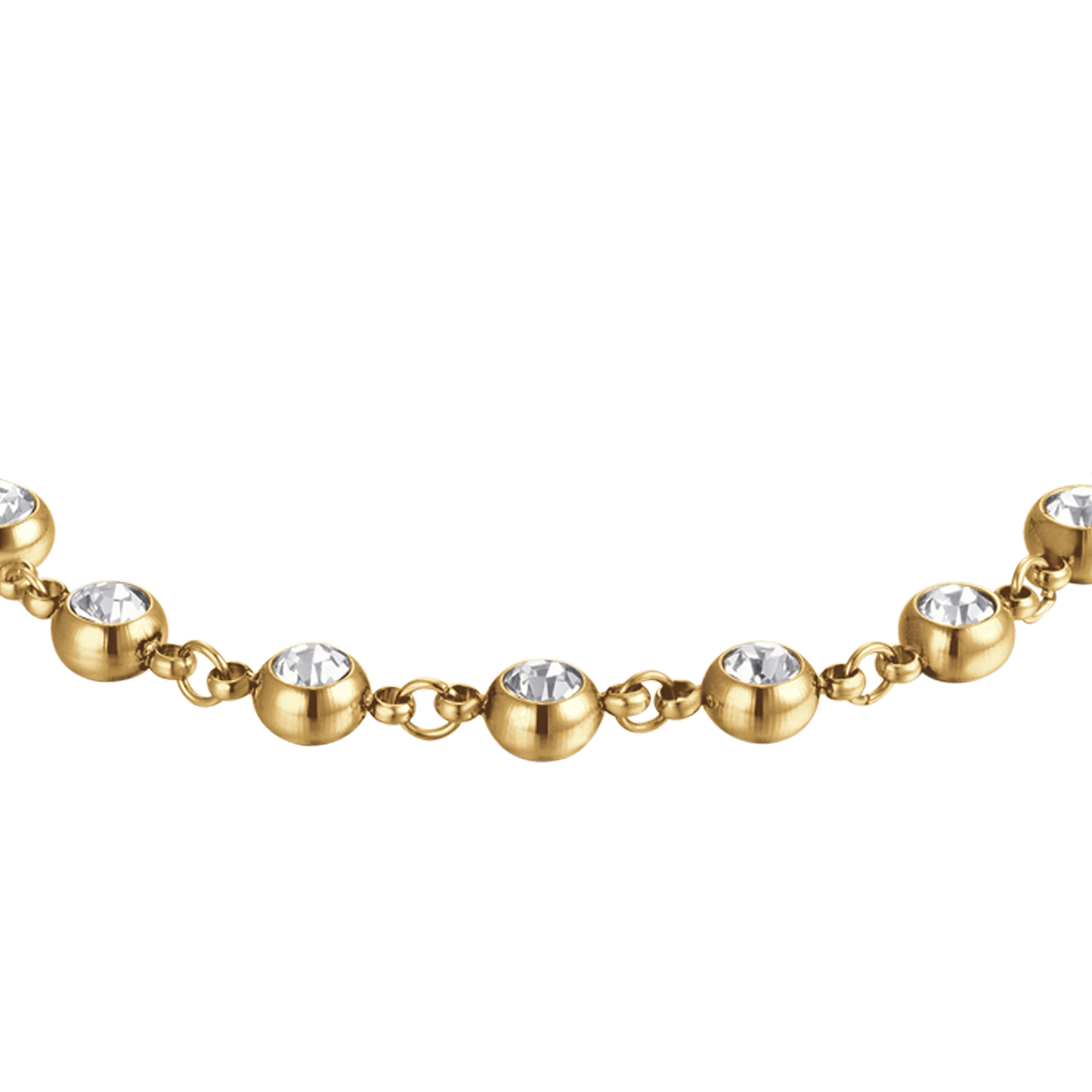 IP GOLD STEEL WOMEN'S BRACELET WITH WHITE CRYSTALS