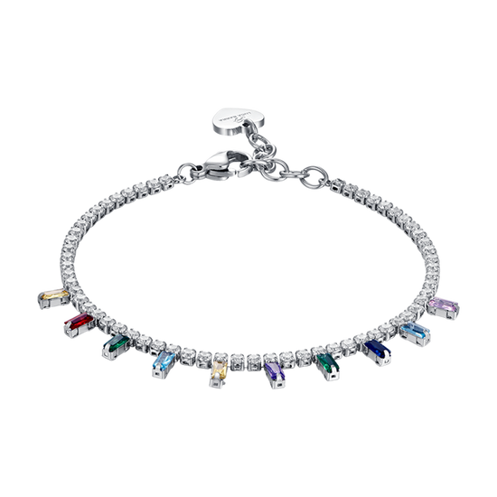 WOMEN'S STEEL BRACELET WITH MULTICOLOR CRYSTALS