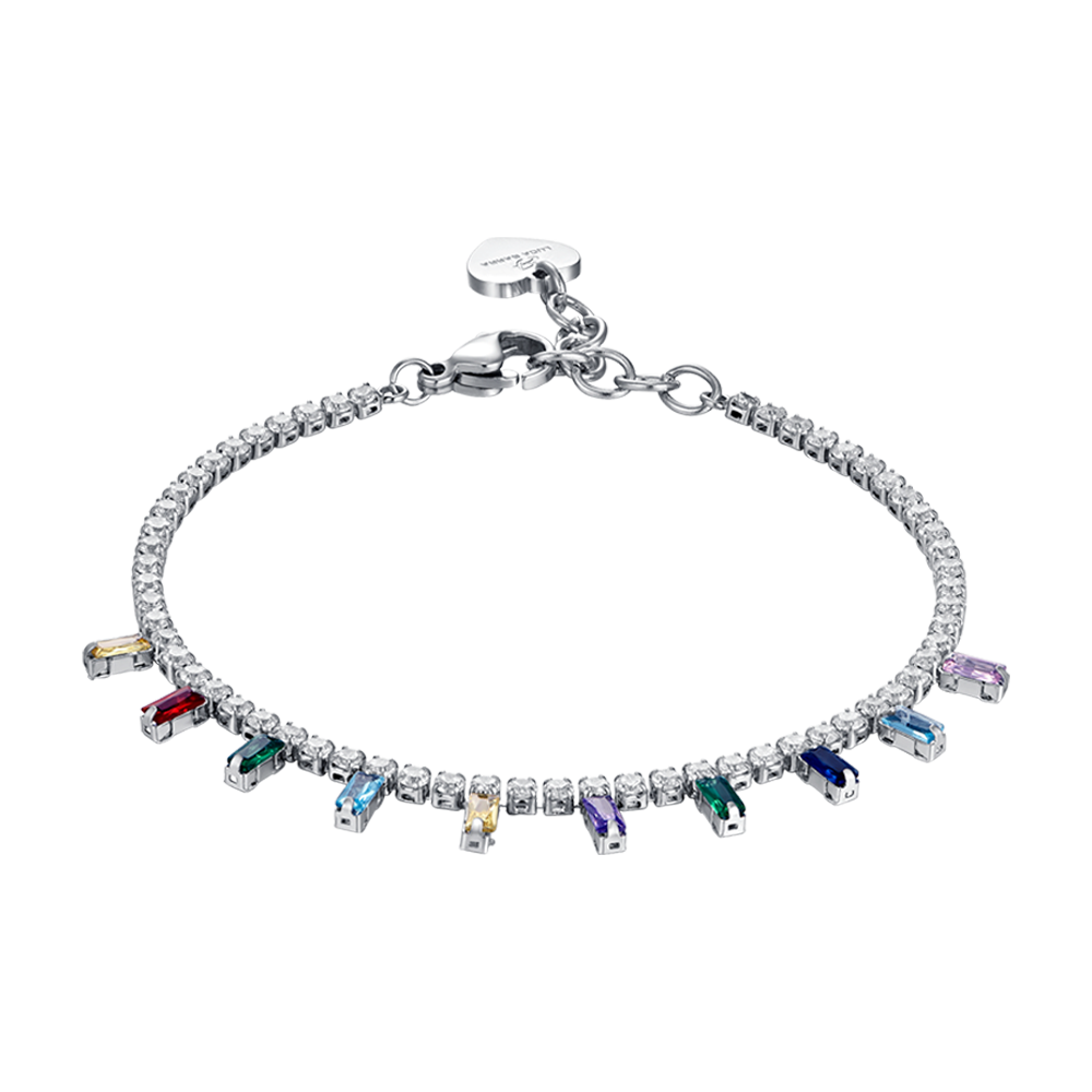 WOMEN'S STEEL BRACELET WITH MULTICOLOR CRYSTALS