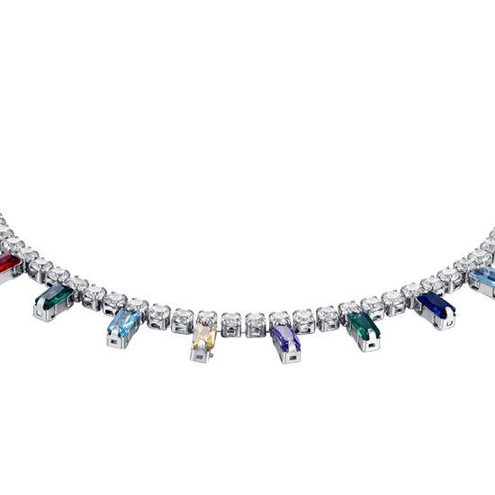 WOMEN'S STEEL BRACELET WITH MULTICOLOR CRYSTALS