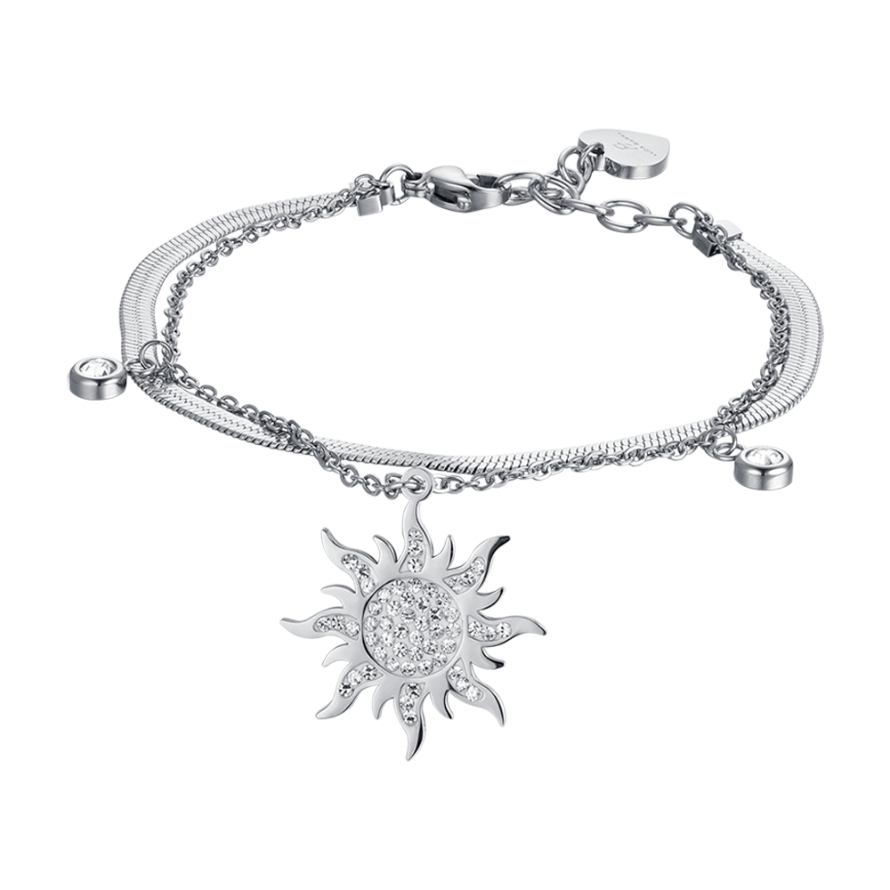 STEEL WOMEN'S SUNSHINE BRACELET WITH WHITE CRYSTALS