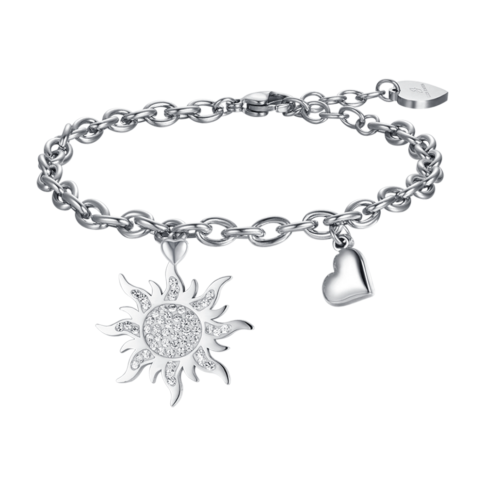 WOMAN'S BRACELET IN STAINLESS STEEL WITH SUNSET WITH WHITE CRYSTALS Luca Barra