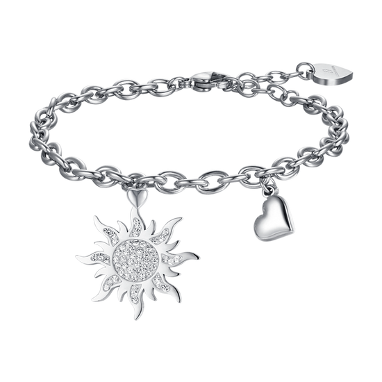 WOMAN'S BRACELET IN STAINLESS STEEL WITH SUNSET WITH WHITE CRYSTALS Luca Barra