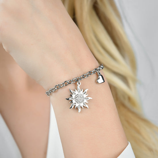 WOMAN'S BRACELET IN STAINLESS STEEL WITH SUNSET WITH WHITE CRYSTALS Luca Barra