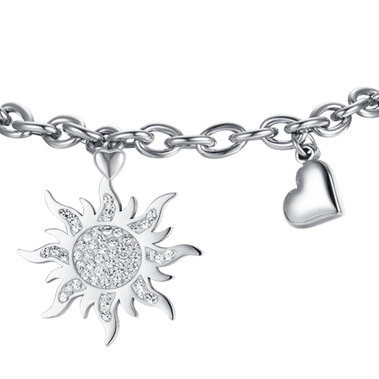 STEEL WOMEN'S SUNSHINE BRACELET WITH WHITE CRYSTALS