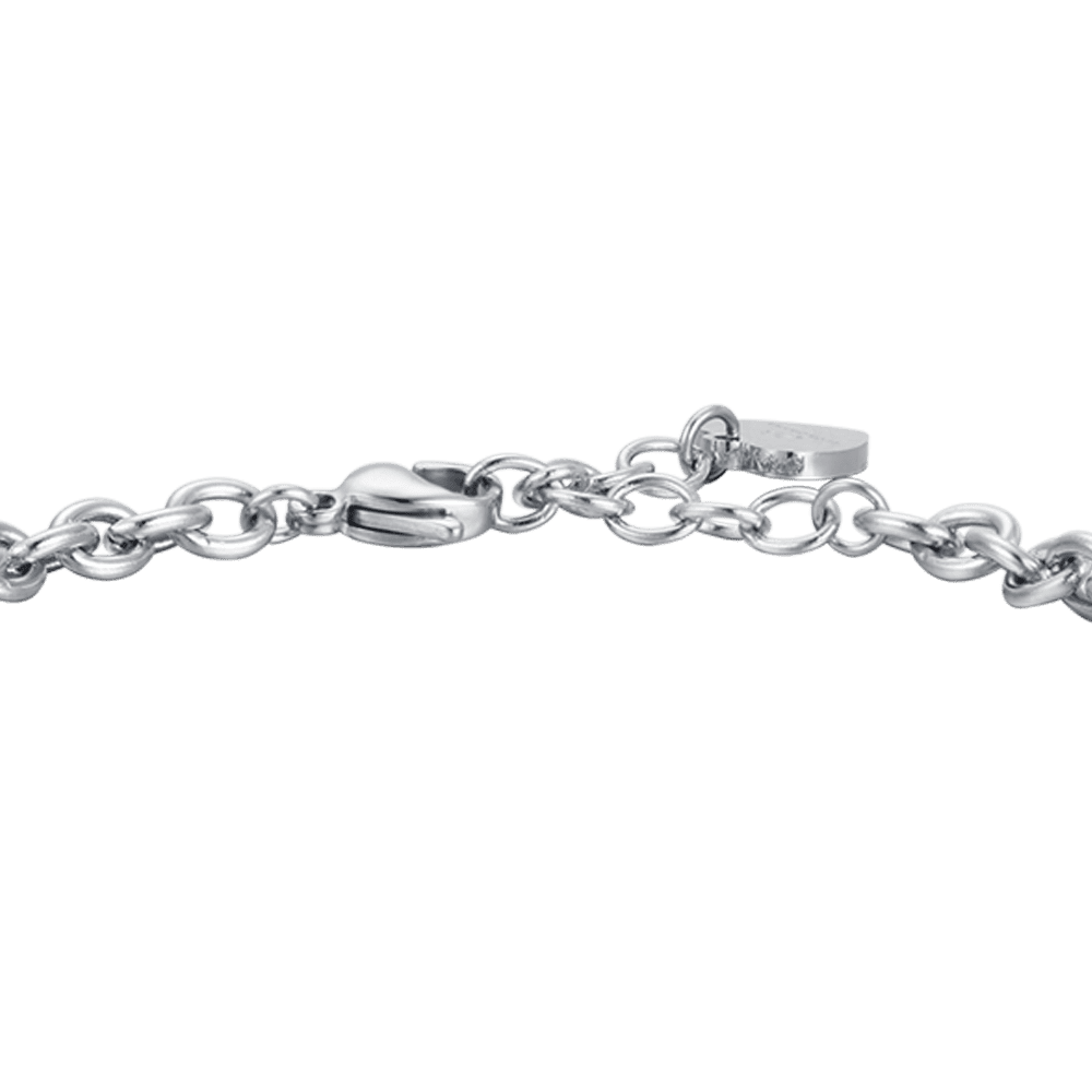 WOMEN'S STEEL BRACELET WITH ANGEL AND HEART CHARM