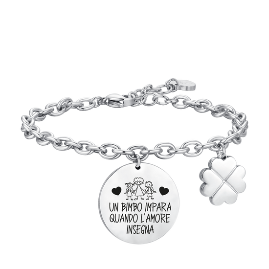 WOMEN STEEL BRACELET A CHILD LEARNS WHEN LOVE TEACHES