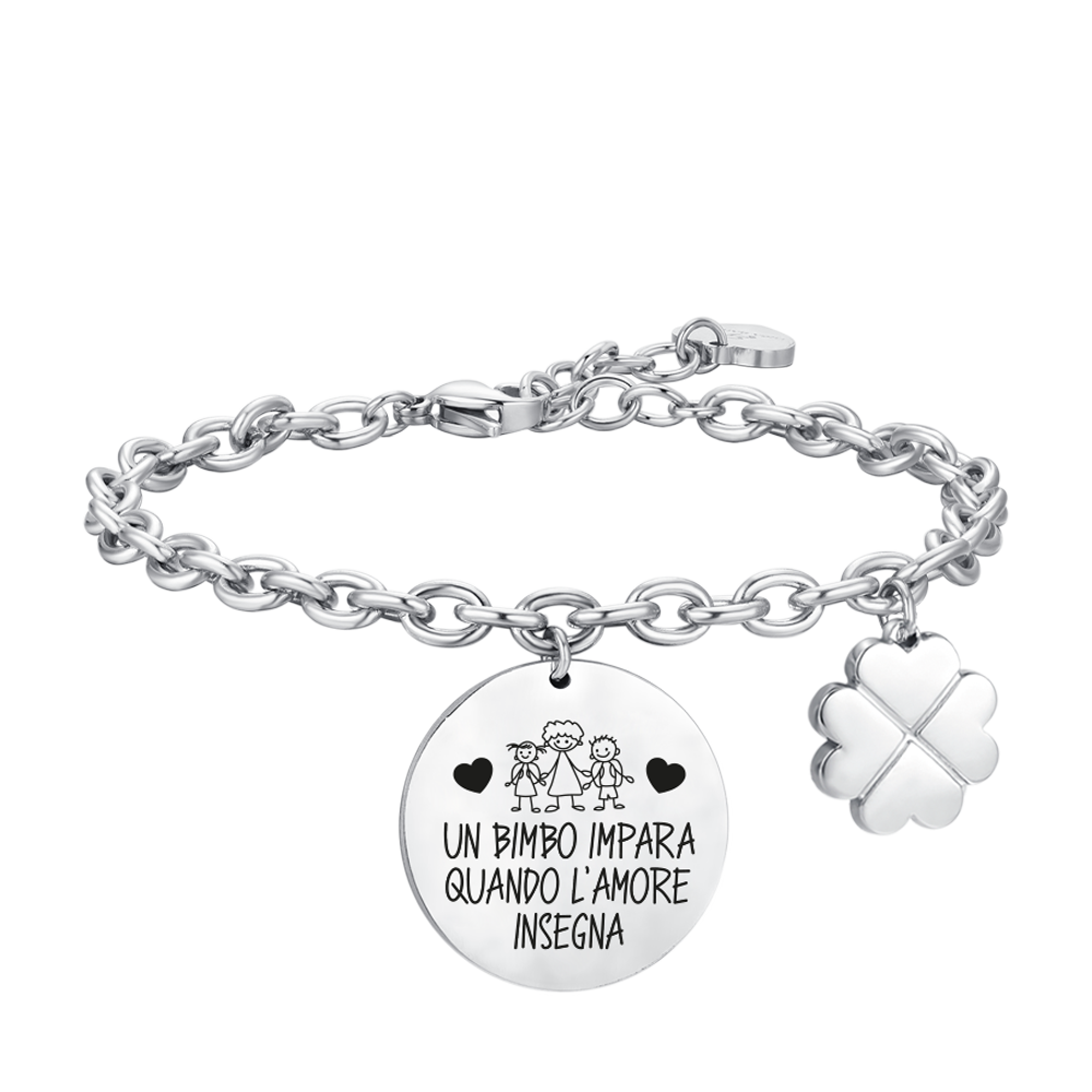 WOMEN STEEL BRACELET A CHILD LEARNS WHEN LOVE TEACHES