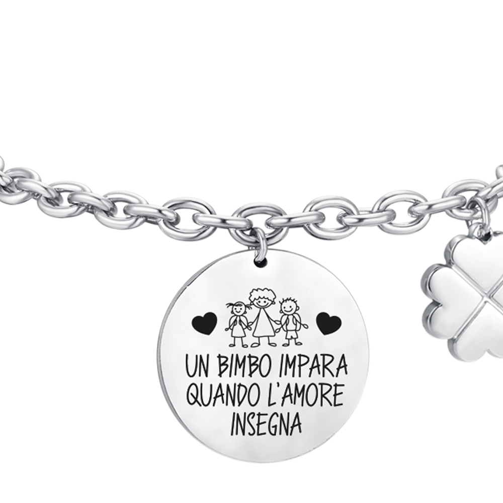 WOMEN STEEL BRACELET A CHILD LEARNS WHEN LOVE TEACHES