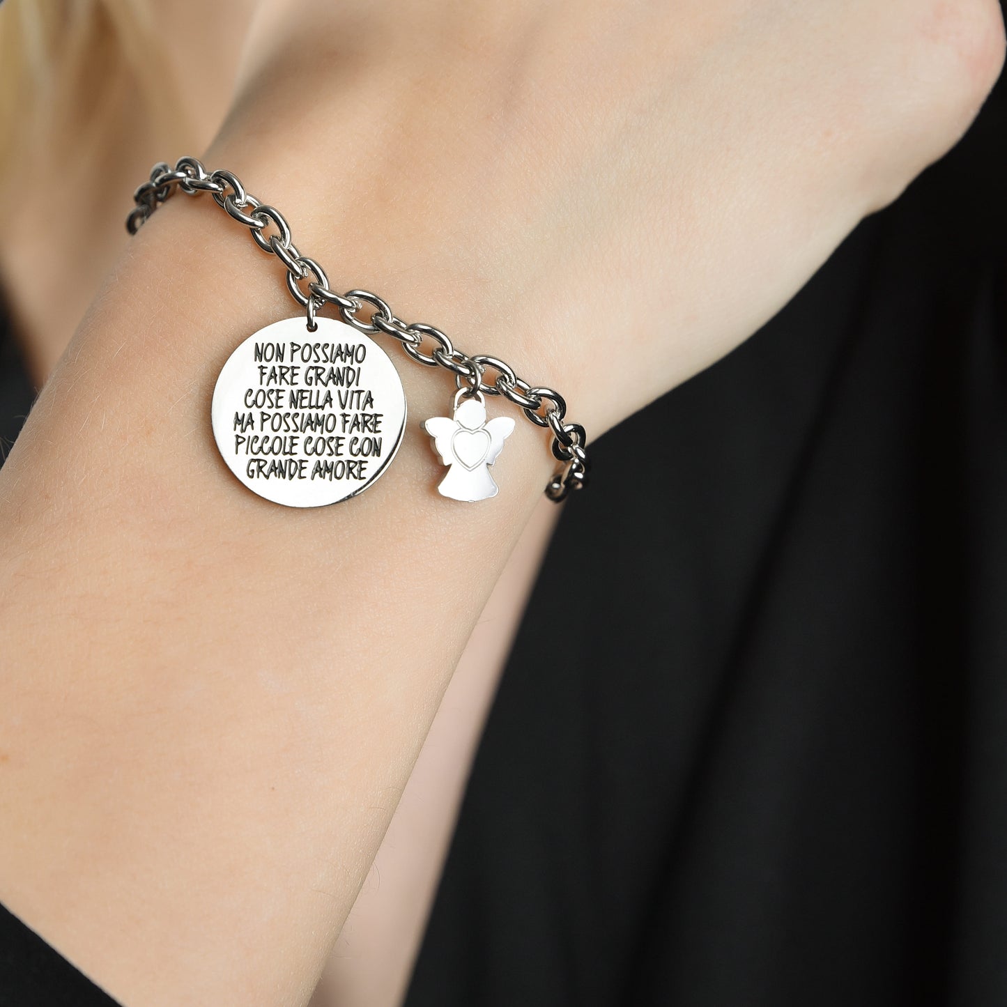 STEEL WOMEN'S BRACELET WE CAN'T DO GREAT THINGS IN LIFE BUT WE CAN