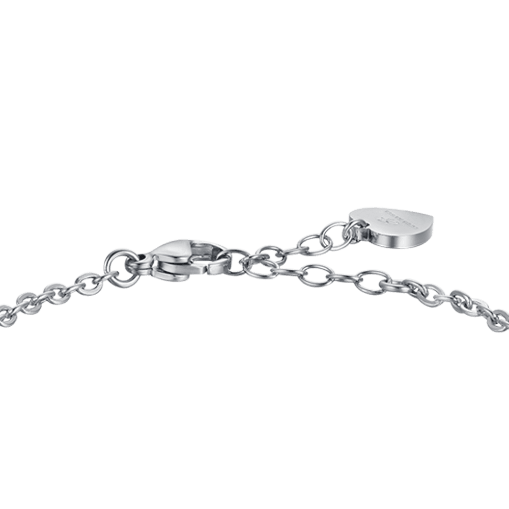 WOMEN'S STEEL BRACELET WITH WHITE CRYSTALS