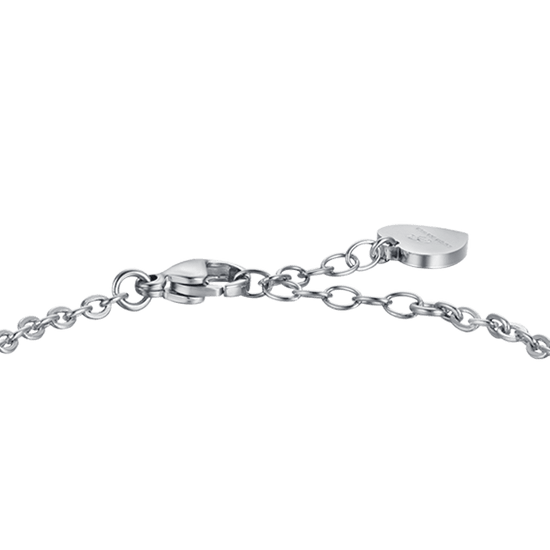 WOMEN'S STEEL BRACELET WITH WHITE CRYSTALS