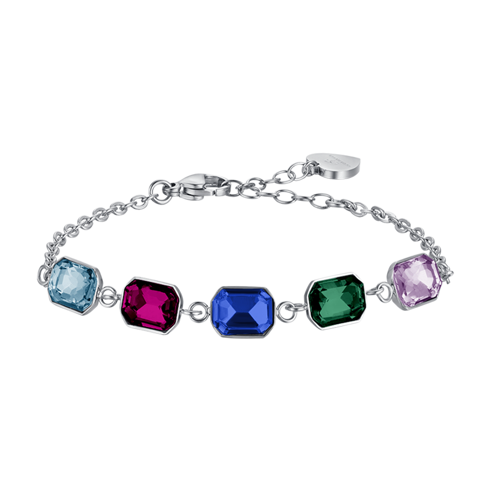 WOMAN'S BRACELET IN STEEL WITH MULTICOLOR CRYSTALS Luca Barra