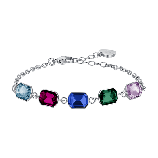 WOMAN'S BRACELET IN STEEL WITH MULTICOLOR CRYSTALS Luca Barra