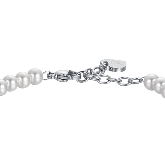 WOMAN'S BRACELET IN STEEL WITH PEARLS AND STEEL ELEMENTS Luca Barra