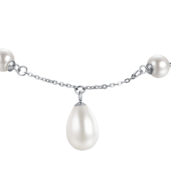 WOMAN'S BRACELET IN STEEL WITH PEARLS Luca Barra