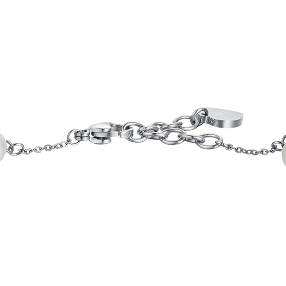 WOMAN'S BRACELET IN STEEL WITH PEARLS Luca Barra