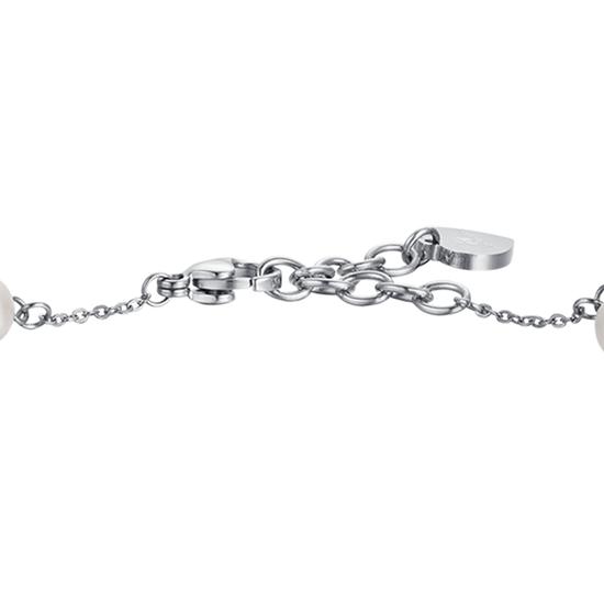 WOMAN'S BRACELET IN STEEL WITH PEARLS Luca Barra