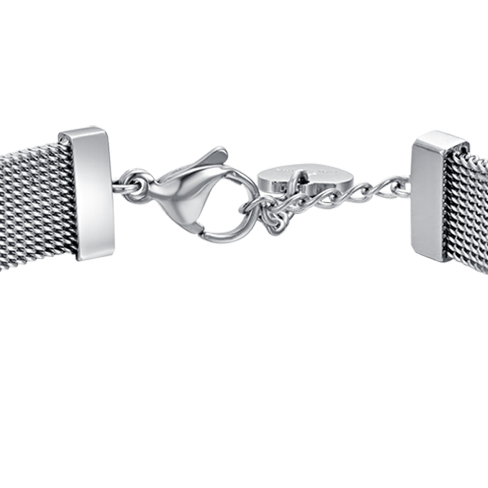 WOMAN'S BRACELET IN STEEL MILAN MESH WITH STELLA WITH WHITE CRYSTALS Luca Barra