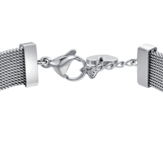 WOMAN'S BRACELET IN STEEL MILAN MESH WITH STELLA WITH WHITE CRYSTALS Luca Barra