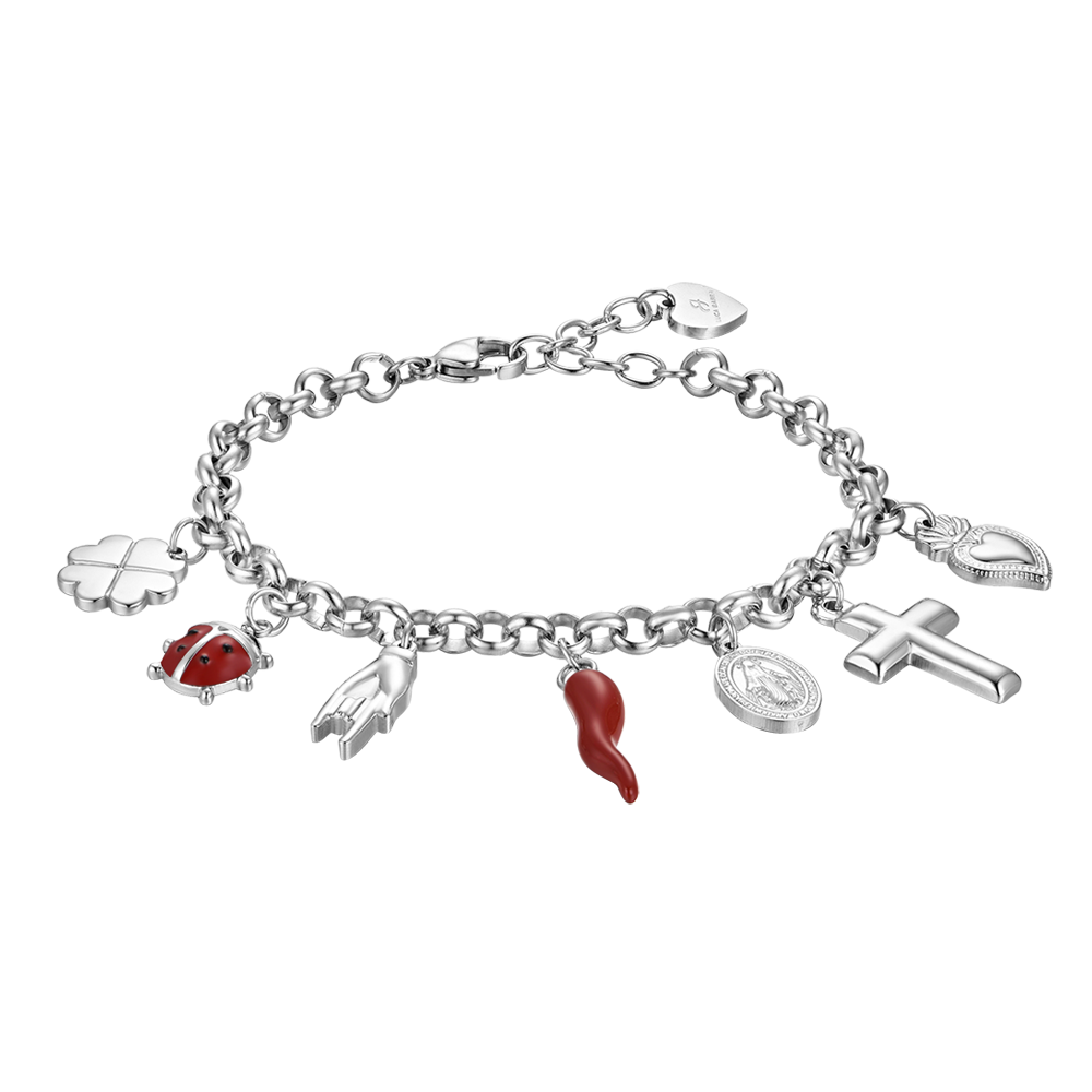 WOMAN'S STEEL BRACELET WITH CHARMS Luca Barra