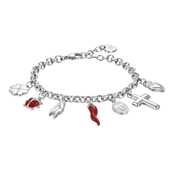 WOMAN'S STEEL BRACELET WITH CHARMS Luca Barra